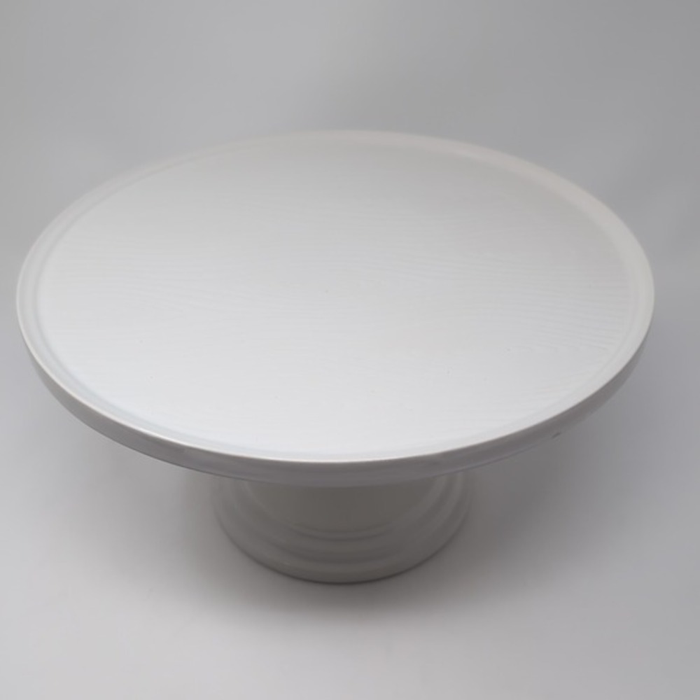 Temp-tations Woodland Ceramic Pedestal Cake Stand with Dome Glass Lid White - Picture 3 of 10